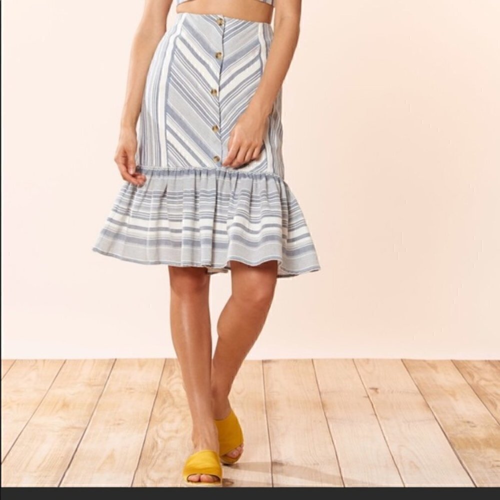 New Red Carter Emma Chambray Stripe Skirt NWT Small - Picture 3 of 15